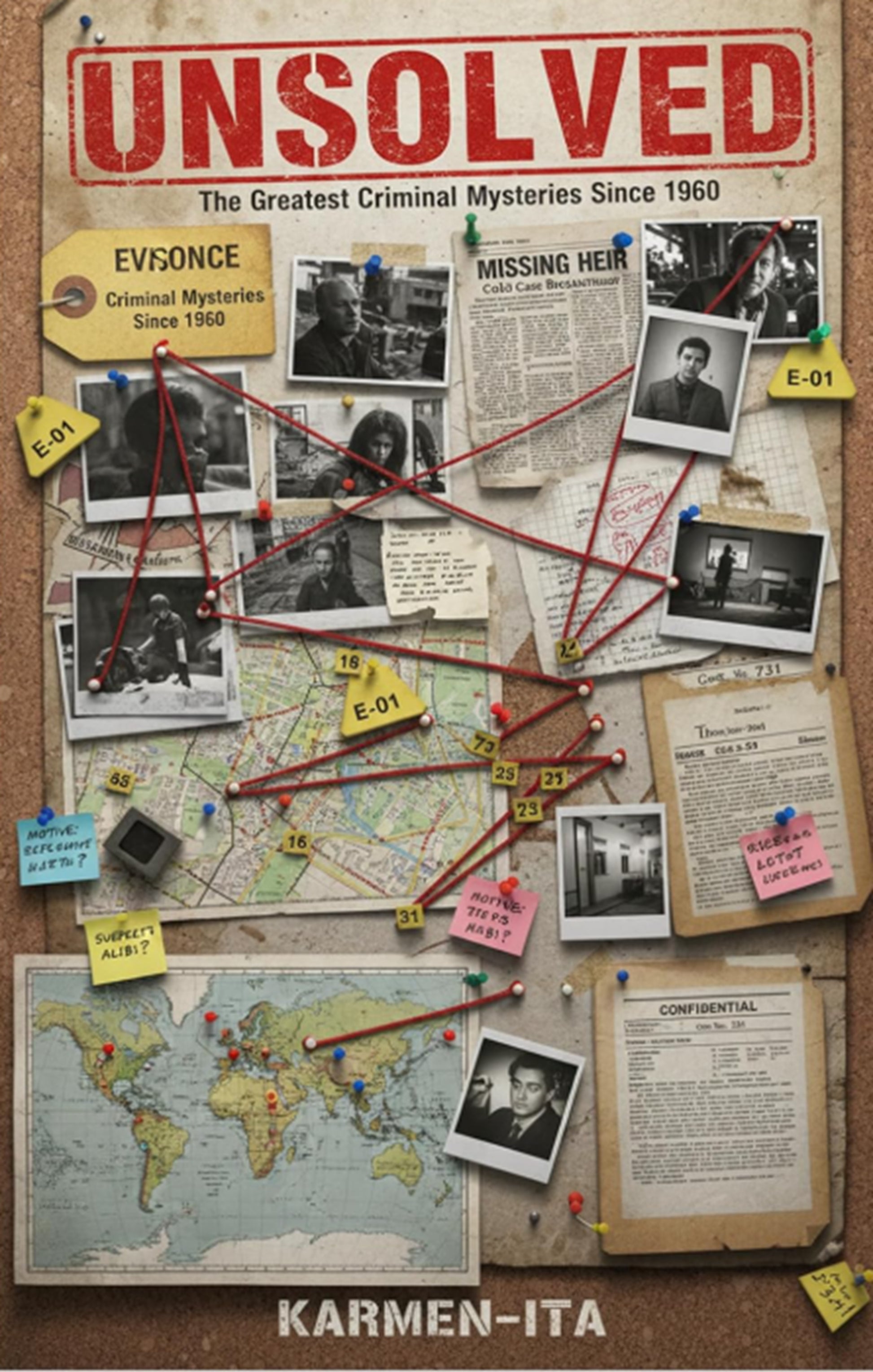 UNSOLVED: The Greatest Criminal Mysteries Since 1960 - Book Cover by KARMEN-ITA