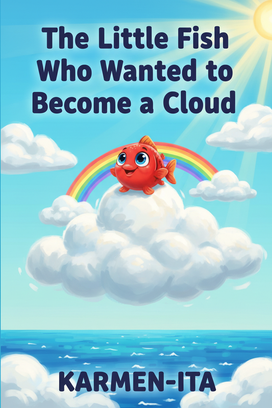 Book cover: The Little Fish Who Wanted to Become a Cloud by KARMEN-ITA